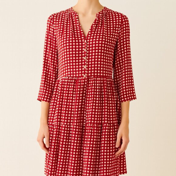 Maeve Dresses & Skirts - Anthropologie Maeve Juno Red/White Gingham Dress - Size Small
